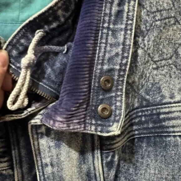 Vintage Urban Equipment Retro Acid Washed Blue Denim Jacket Mens Large / XL - Picture 11 of 16